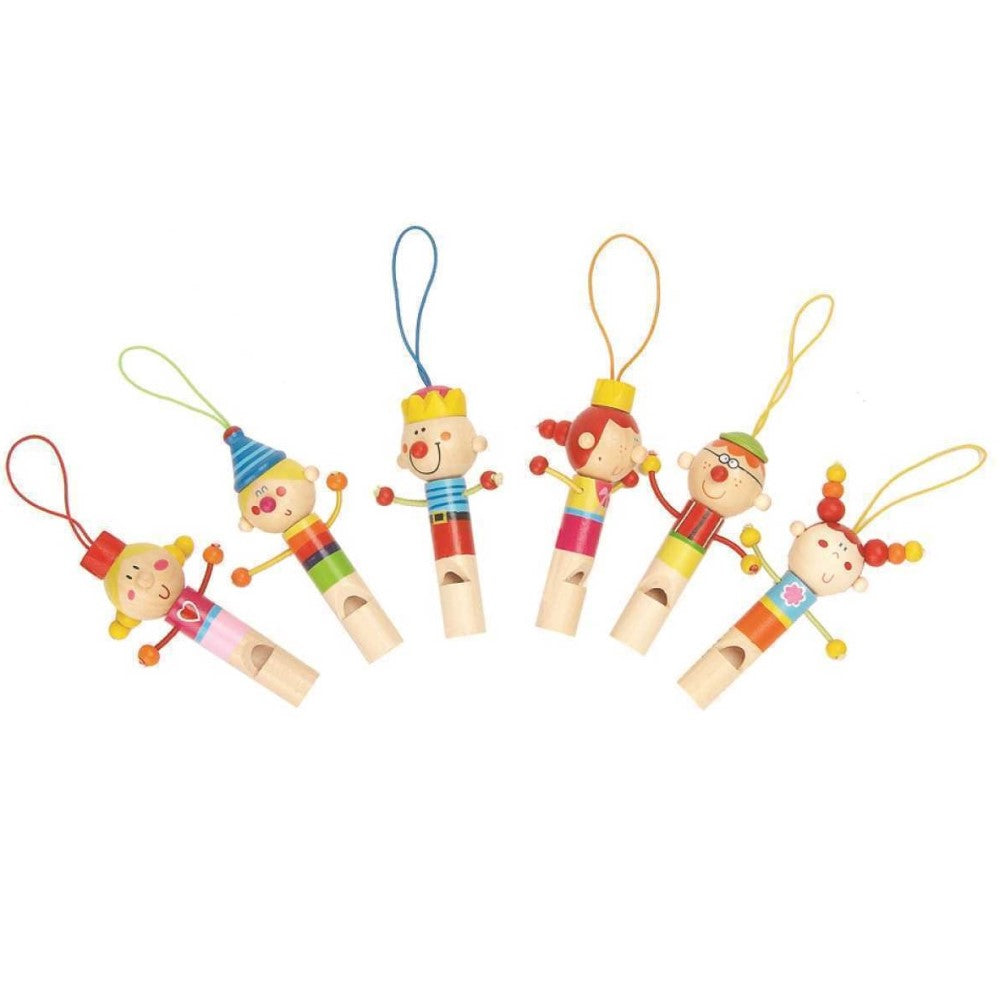 Kids Wooden Kingdom Characters Whistles Pack of 6