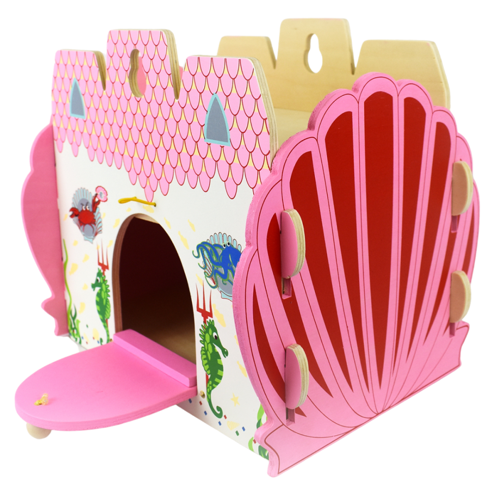 Kids Wooden Sea Castle Mermaid Playset