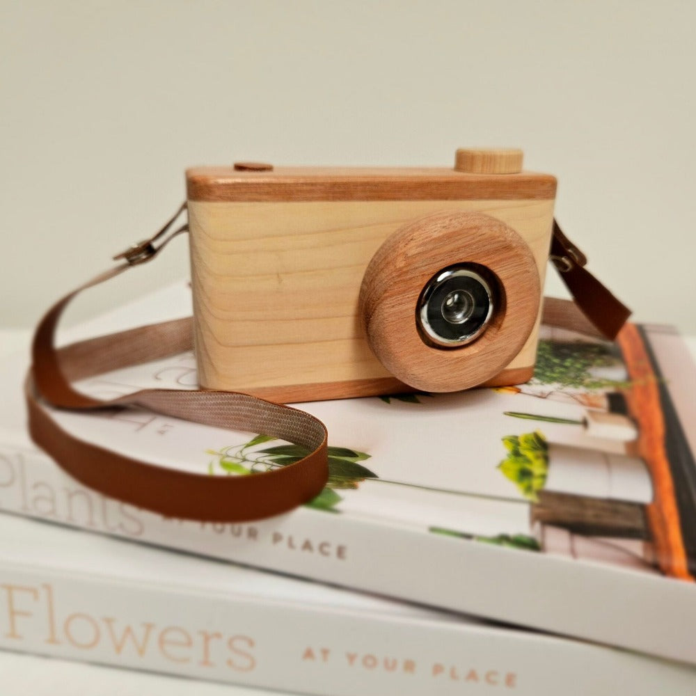 Kids Wooden Miniature Camera