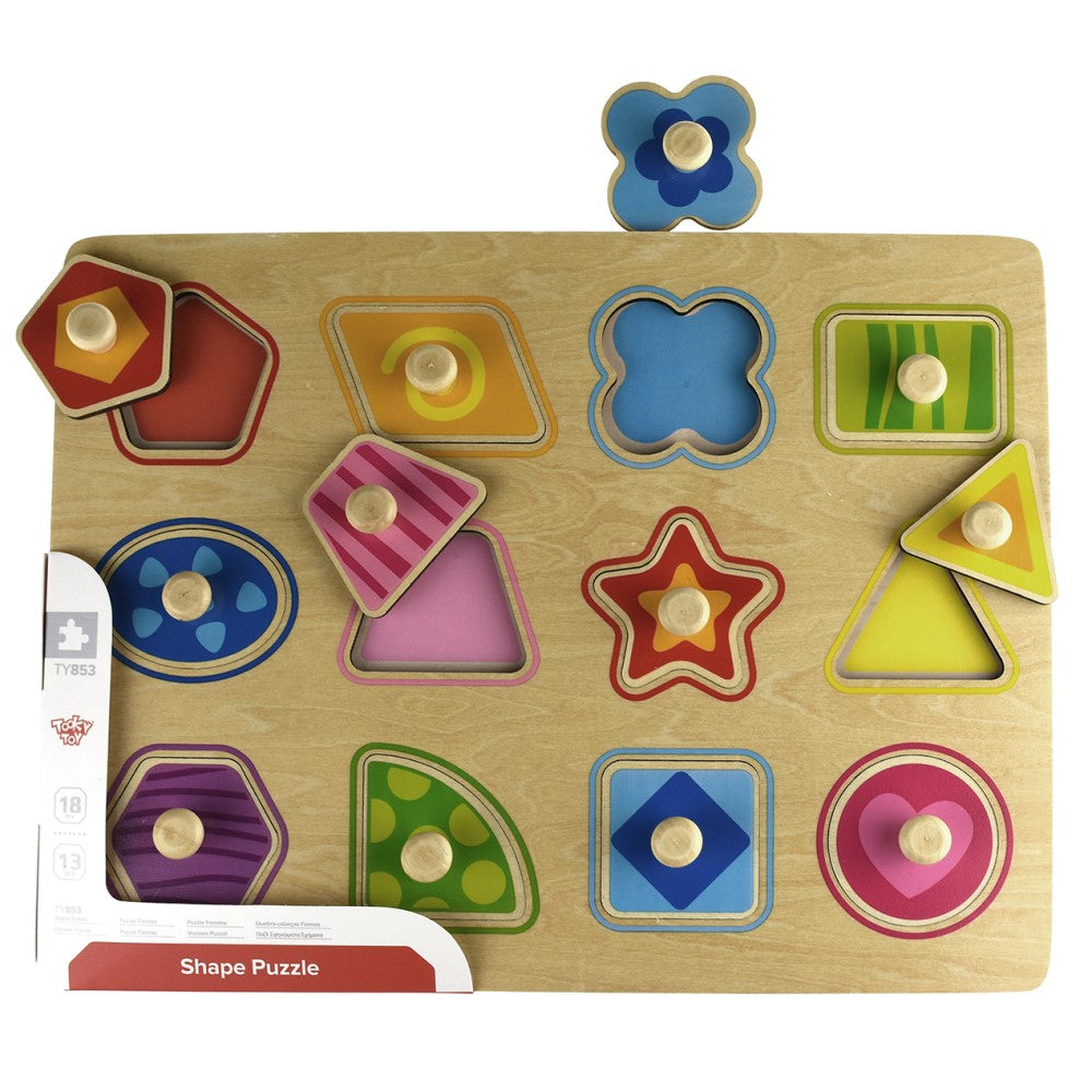 Kids Wooden Shapes Peg Puzzle Shape Sorter