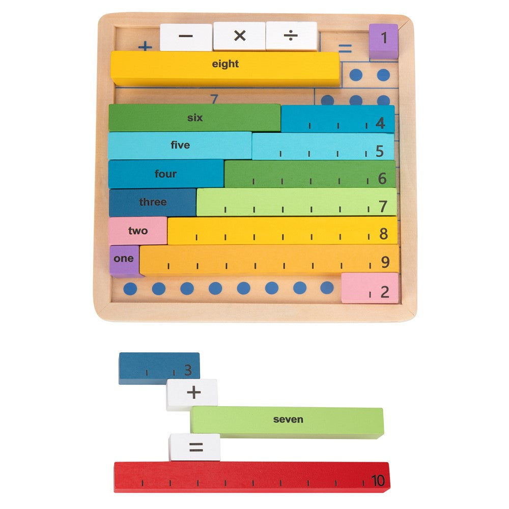 Kids Wooden Planks Maths Counting Game Tray