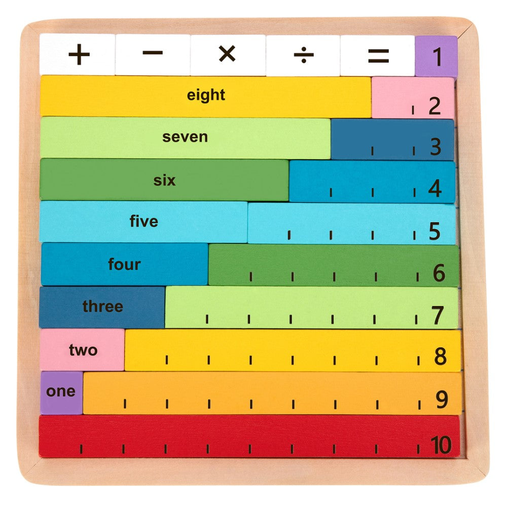 Kids Wooden Planks Maths Counting Game Tray