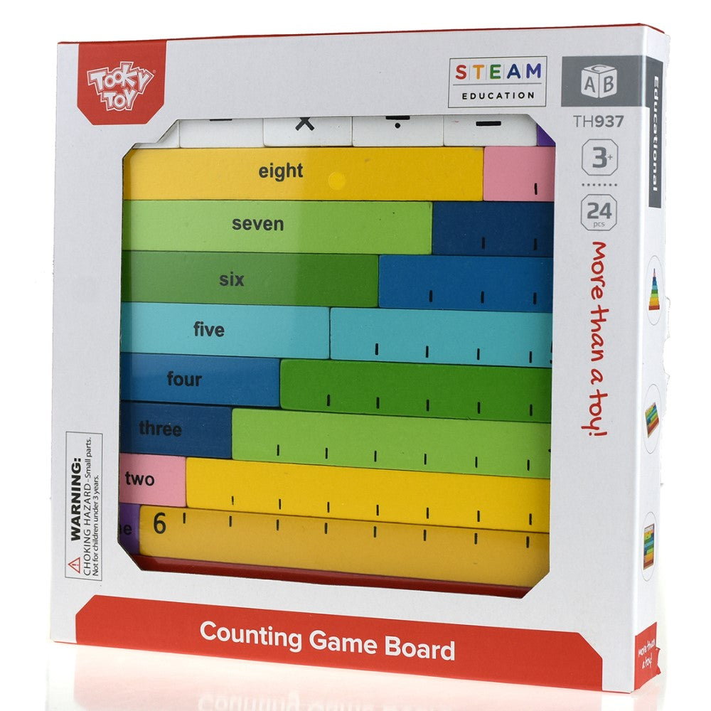 Kids Wooden Planks Maths Counting Game Tray