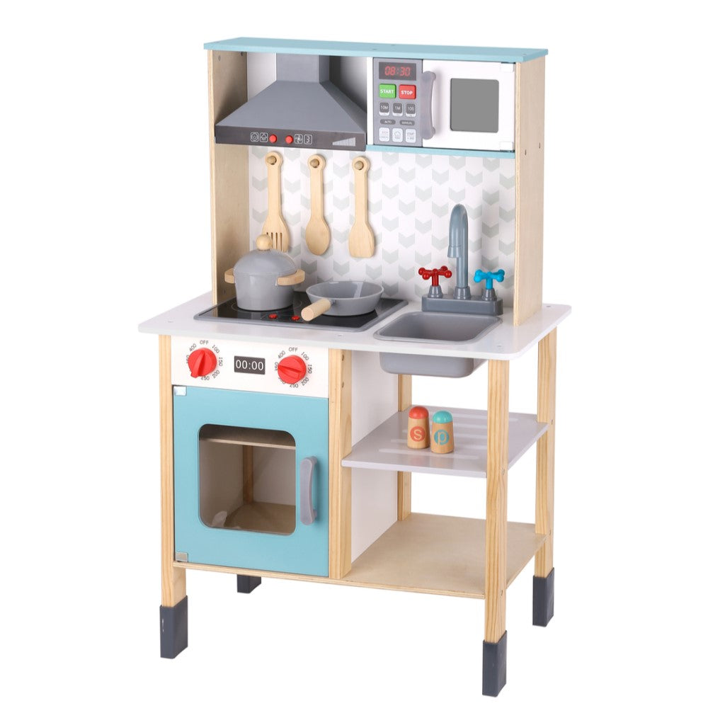 Kids Wooden Pretend & Play Kitchen Playset