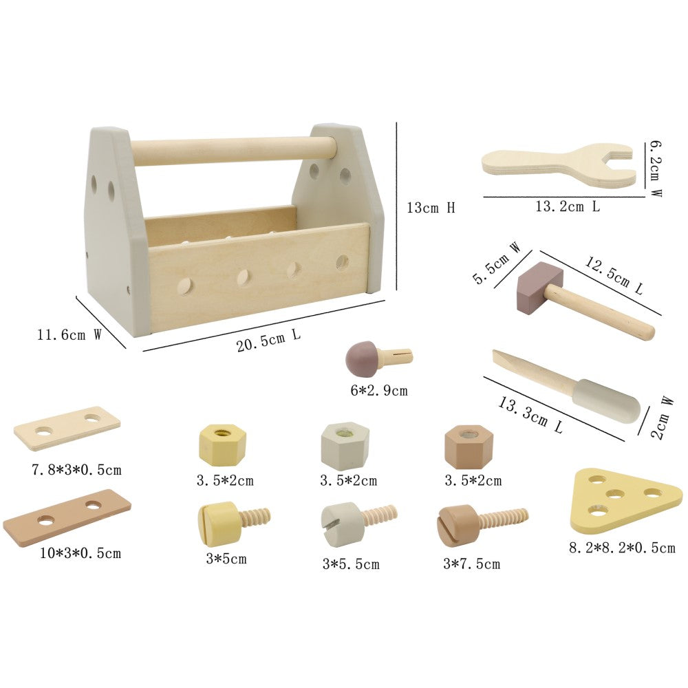 Kids Wooden Toolbox Playset