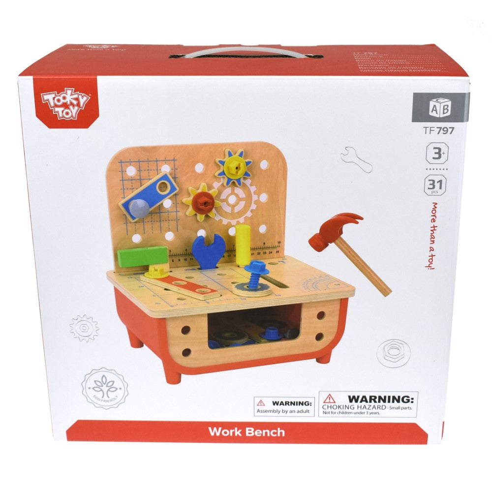 Kids Wooden Tools Workbench Playset