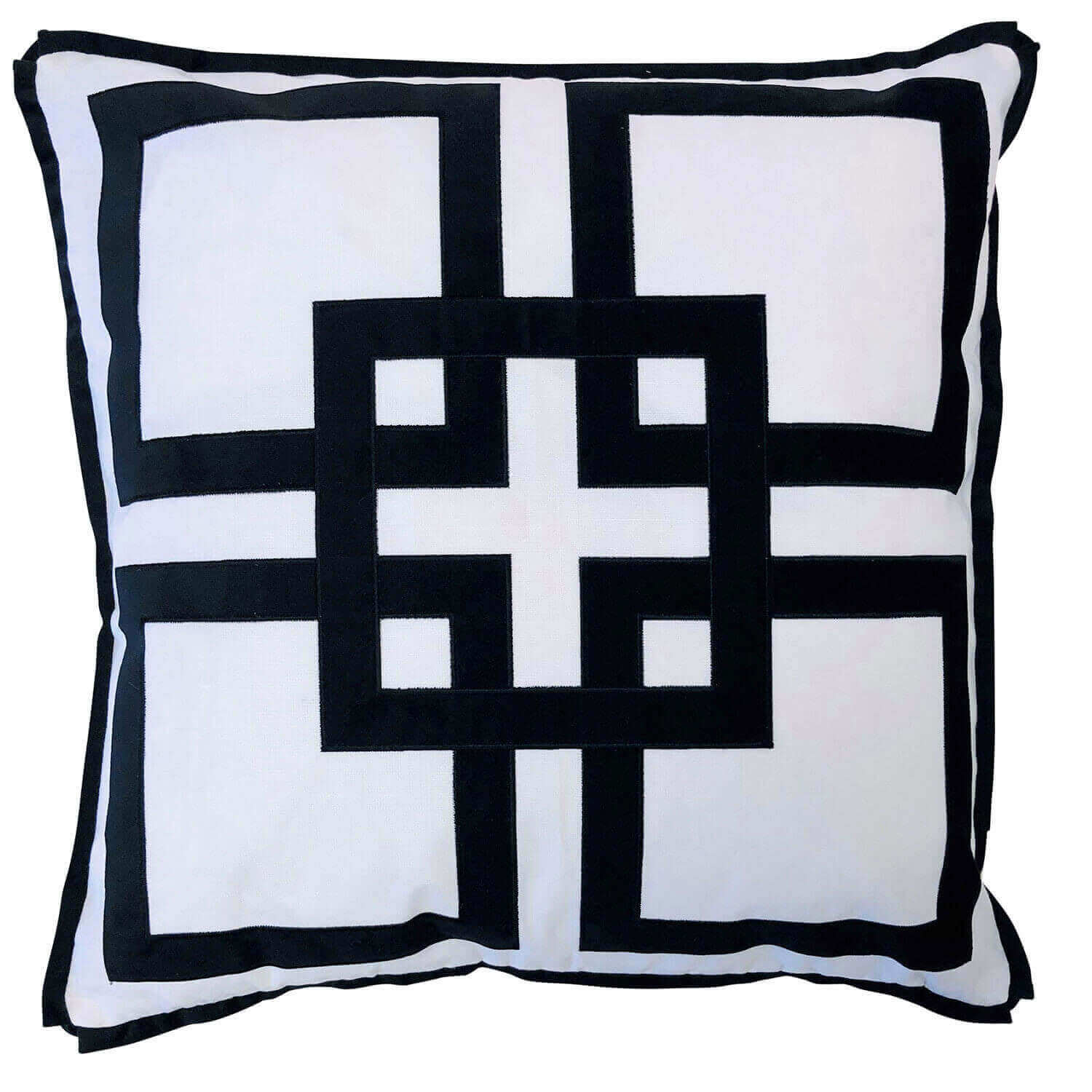 Kirribilli Cotton 50x50cm Square Cushion Cover - Black