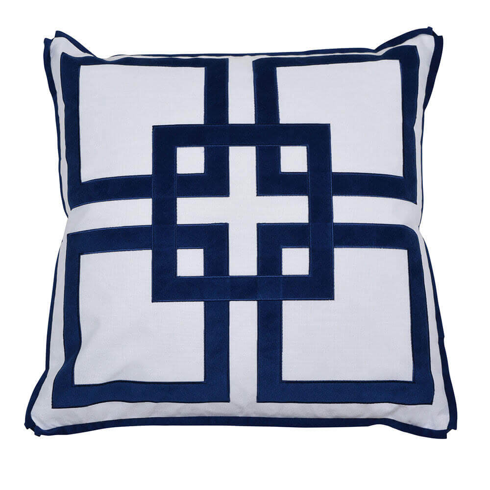 Kirribilli Cotton 50x50cm Square Cushion Cover - Navy