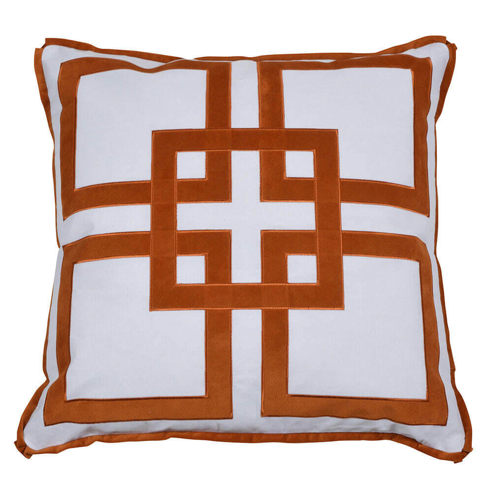 Kirribilli Cotton 50x50cm Square Cushion Cover - Rust