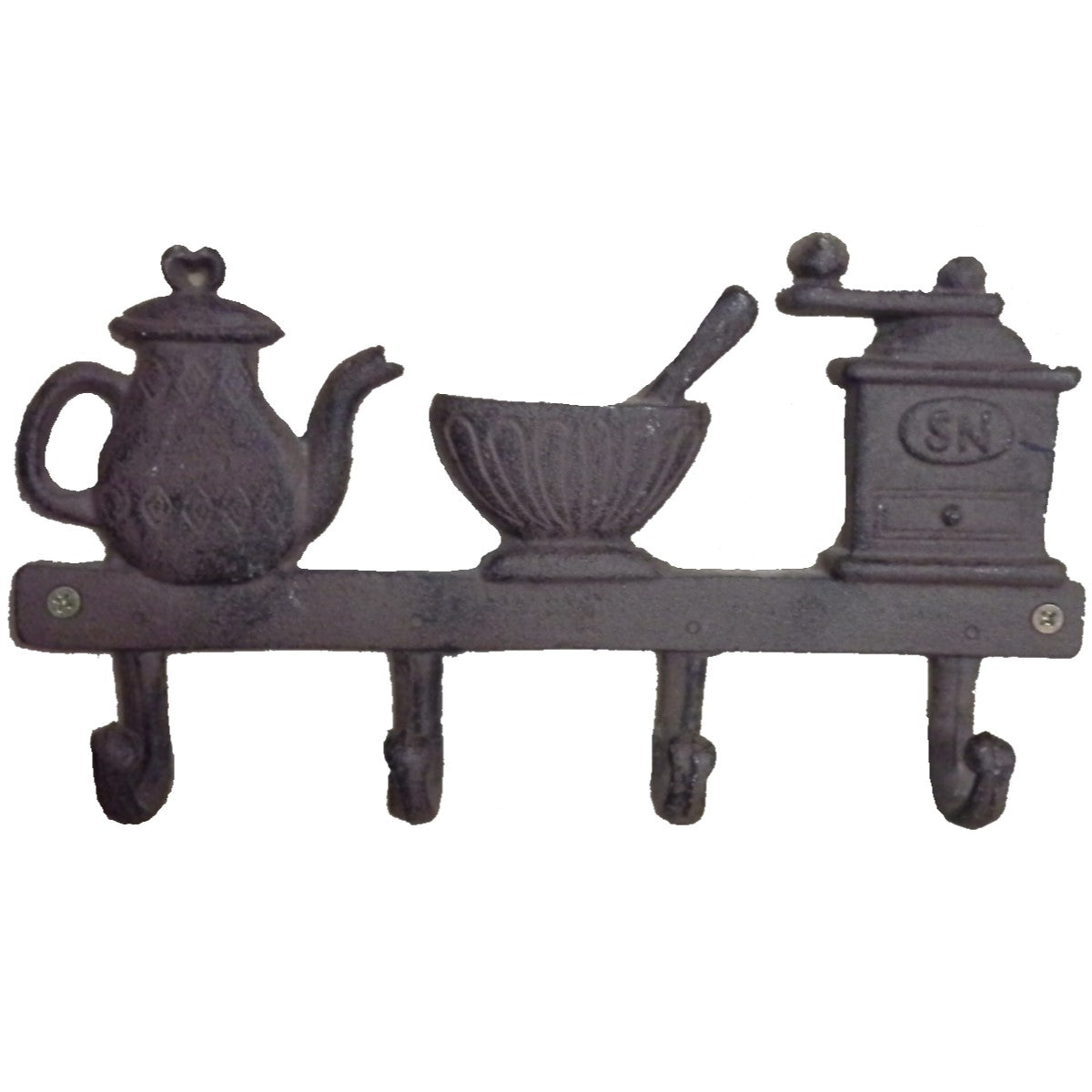 Kitchen Utensils 4 Hooks Cast Iron Wall Hanging