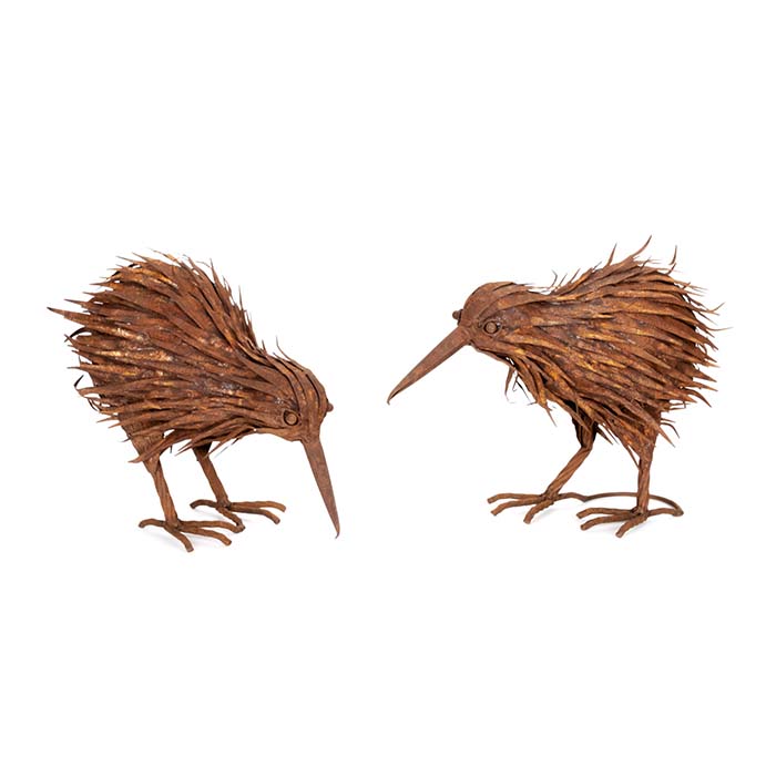 Kiwi Outdoor Rustic Metal Decor Set Of 2