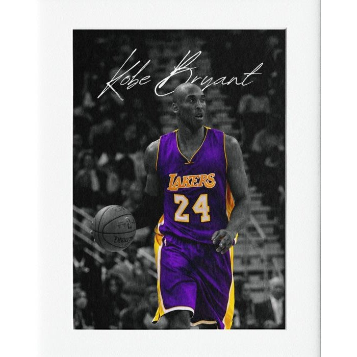 Kobe Lakers Signature Mounted Print Wall Decor - 40x50cms