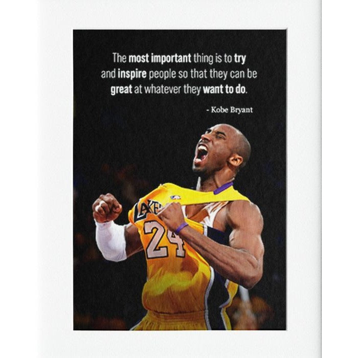 Kobe Motivation Mounted Print Wall Decor - 40x50cms