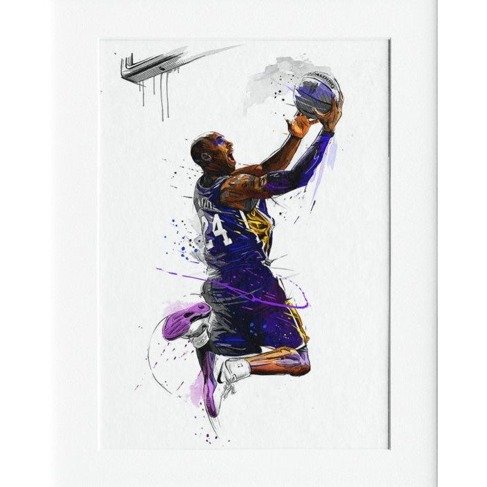 Kobe Purple Dunk Mounted Print Wall Decor - 40x50cms