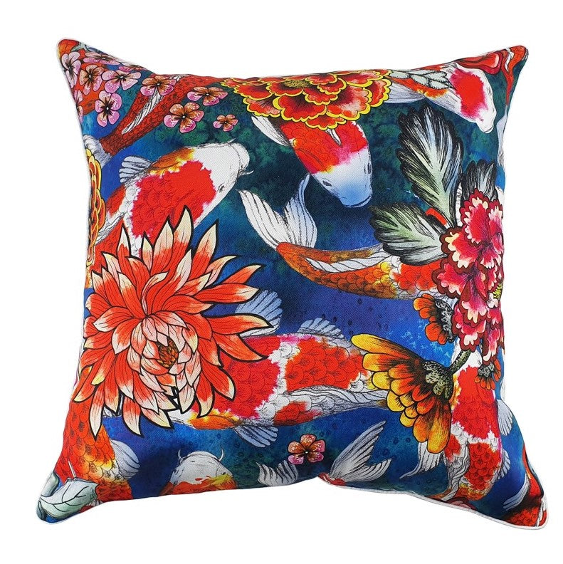 Koi Floral Cushion With Recycled Fill 45 X 45cms