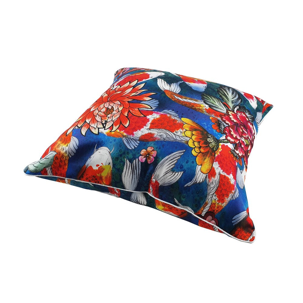 Koi Floral Cushion With Recycled Fill 45 X 45cms