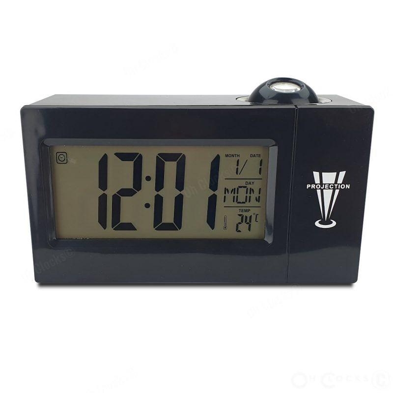 LCD Projection Table Clock - Black