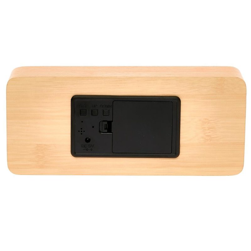 LED Wood Large Cuboid Table Clock - Available in 4 Colors