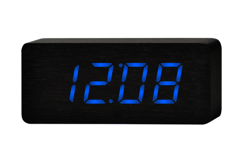 LED Wood Large Cuboid Table Clock - Available in 4 Colors