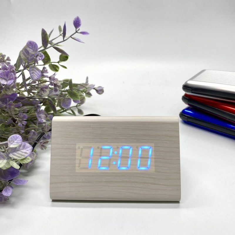 LED Wood Tri Bar Table Clock - Available in 3 Colors