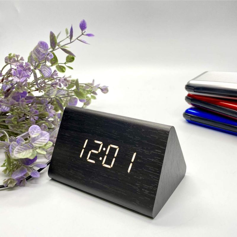 LED Wood Tri Bar Table Clock - Available in 3 Colors