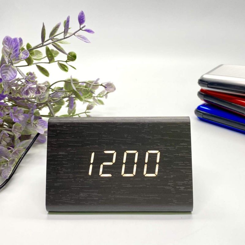 LED Wood Tri Bar Table Clock - Available in 3 Colors