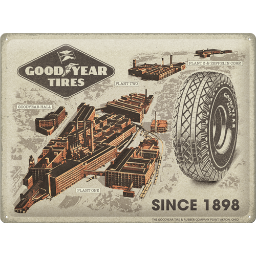 LG Goodyear - Factories Since 1898 - Metal Sign Board