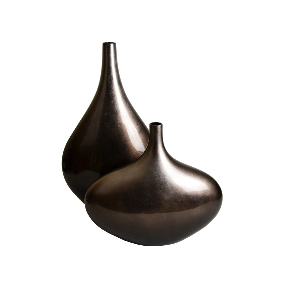 Lacquer Abyssal Allure Metallic Finish Vase - Coffee Brown (Available in 2 Styles)