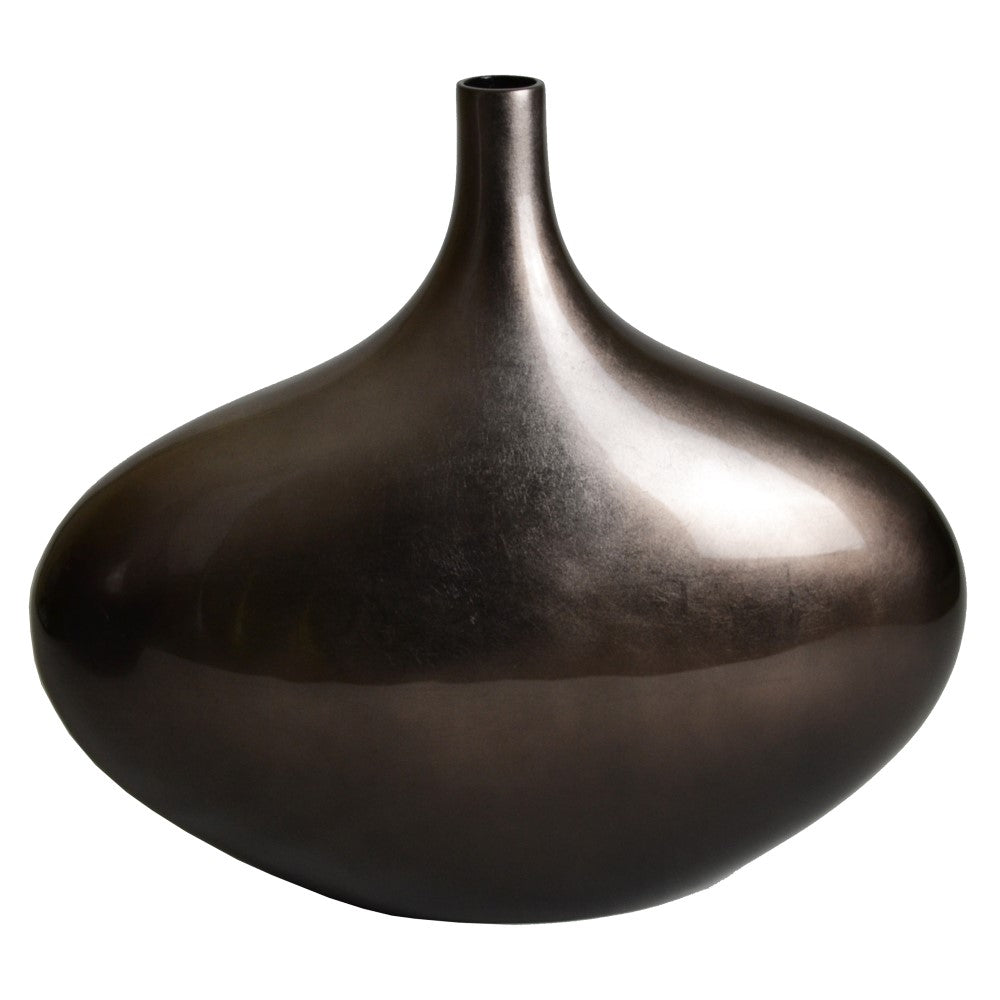 Lacquer Abyssal Allure Metallic Finish Vase - Coffee Brown (Available in 2 Styles)