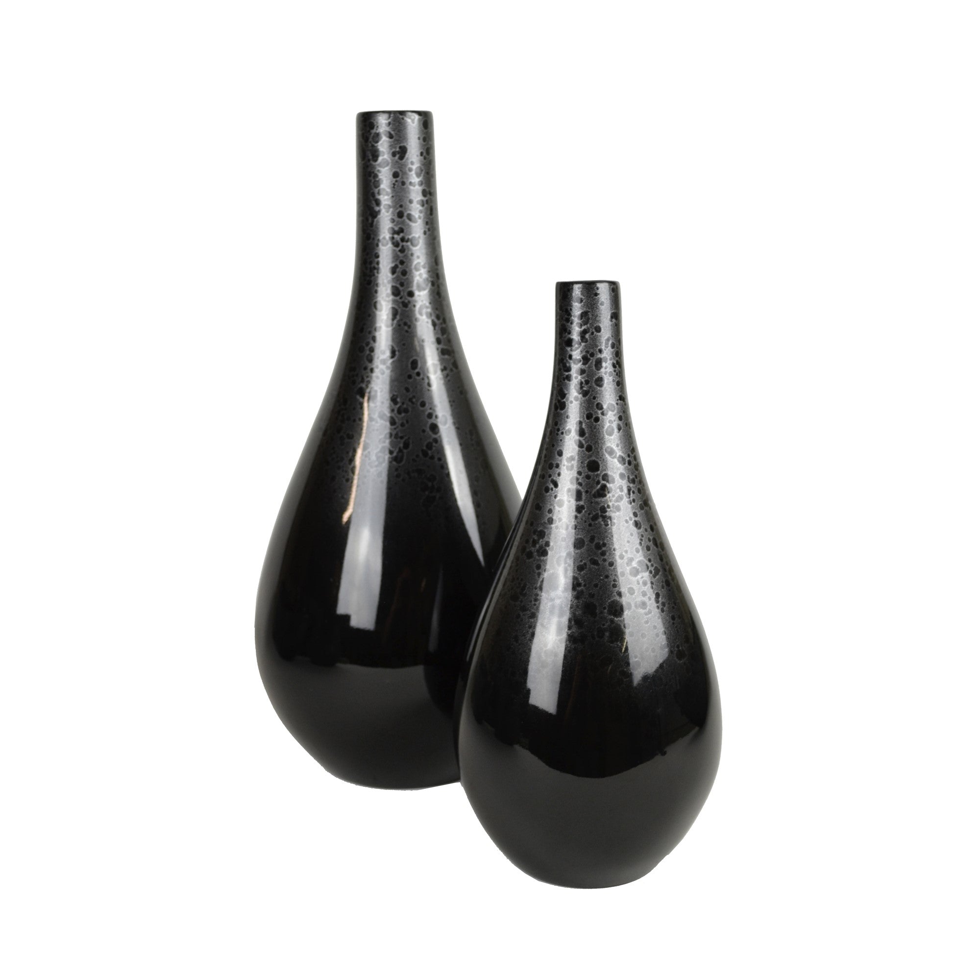 Lacquer Celestial Dance Unique Style Vase - Black (Available in 2 Sizes)