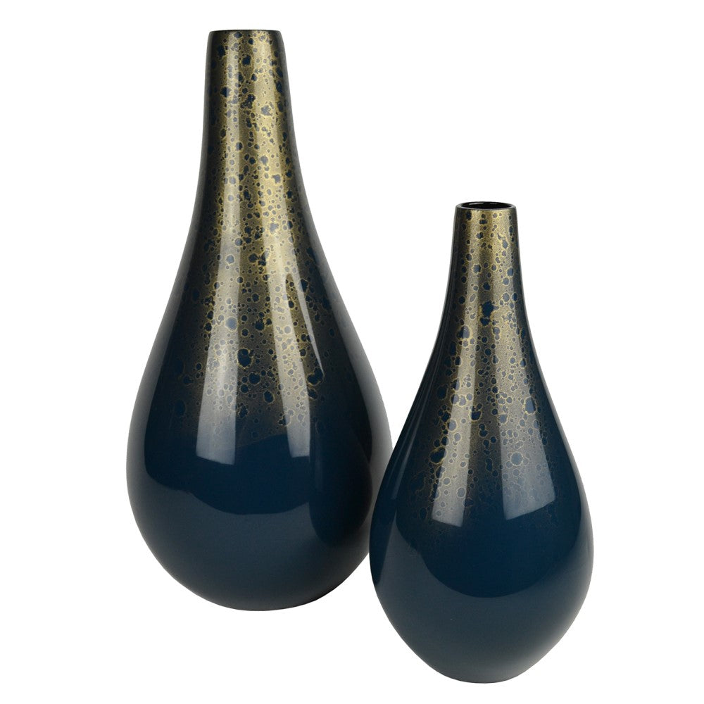 Lacquer Celestial Dance Unique Style Vase - Blue (Available in 2 Sizes)