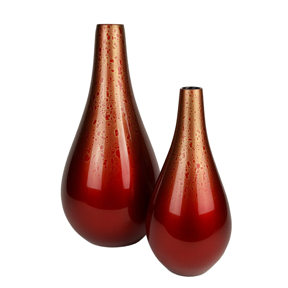 Lacquer Celestial Dance Unique Style Vase - Red (Available in 2 Sizes)