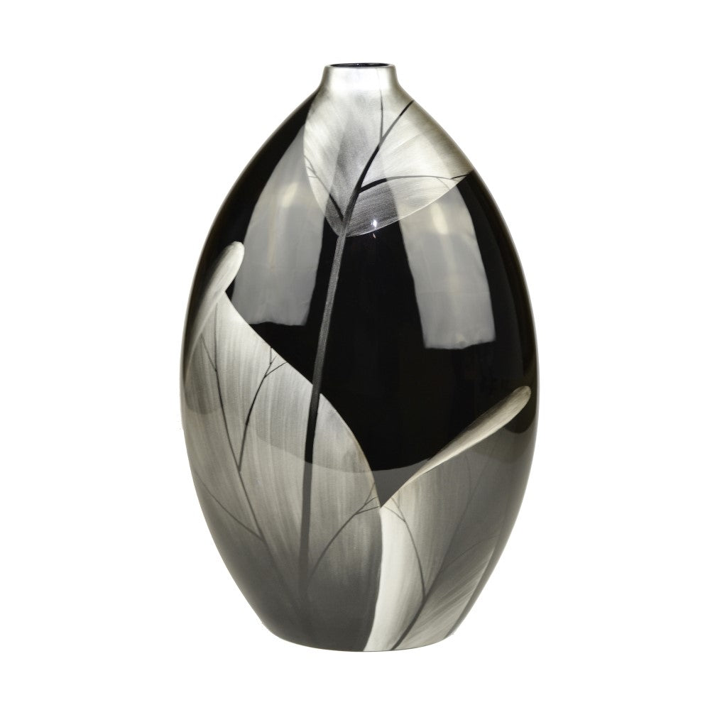 Lacquer Ethereal Oval Leafy Style Vase (Available in 2 Colors)