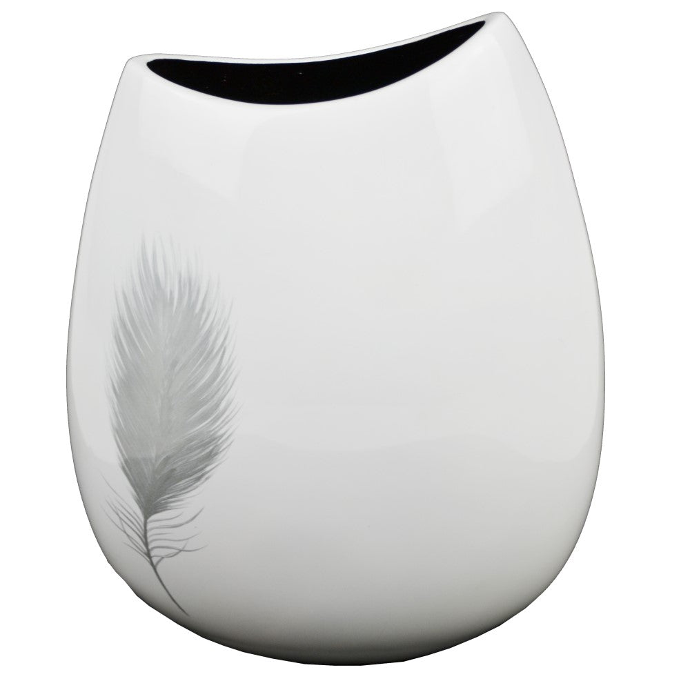 Lacquer Feathered Matt Finish Vase - White (Available in 3 Sizes)