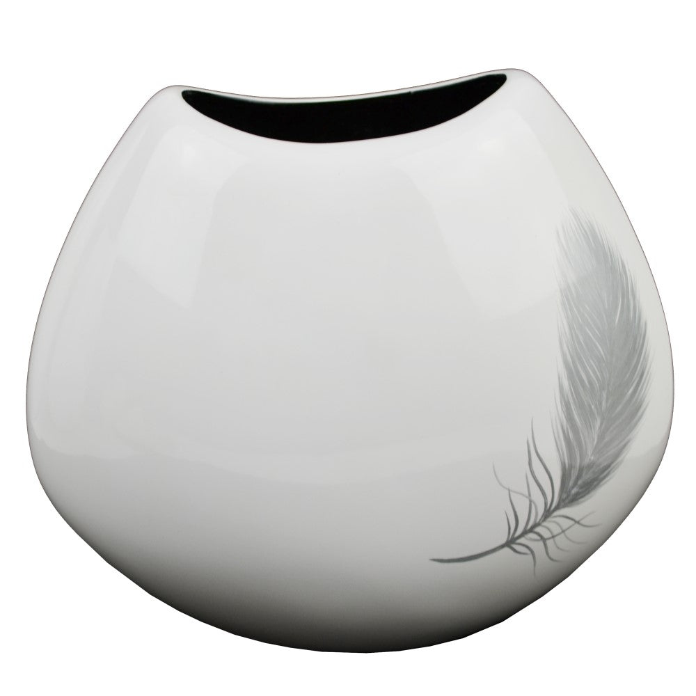 Lacquer Feathered Matt Finish Vase - White (Available in 3 Sizes)