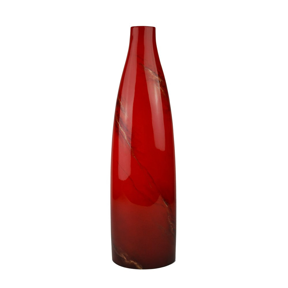 Lacquer Gleaming Geisha Unique Vase - Red & Gold (Available in 3 Sizes)