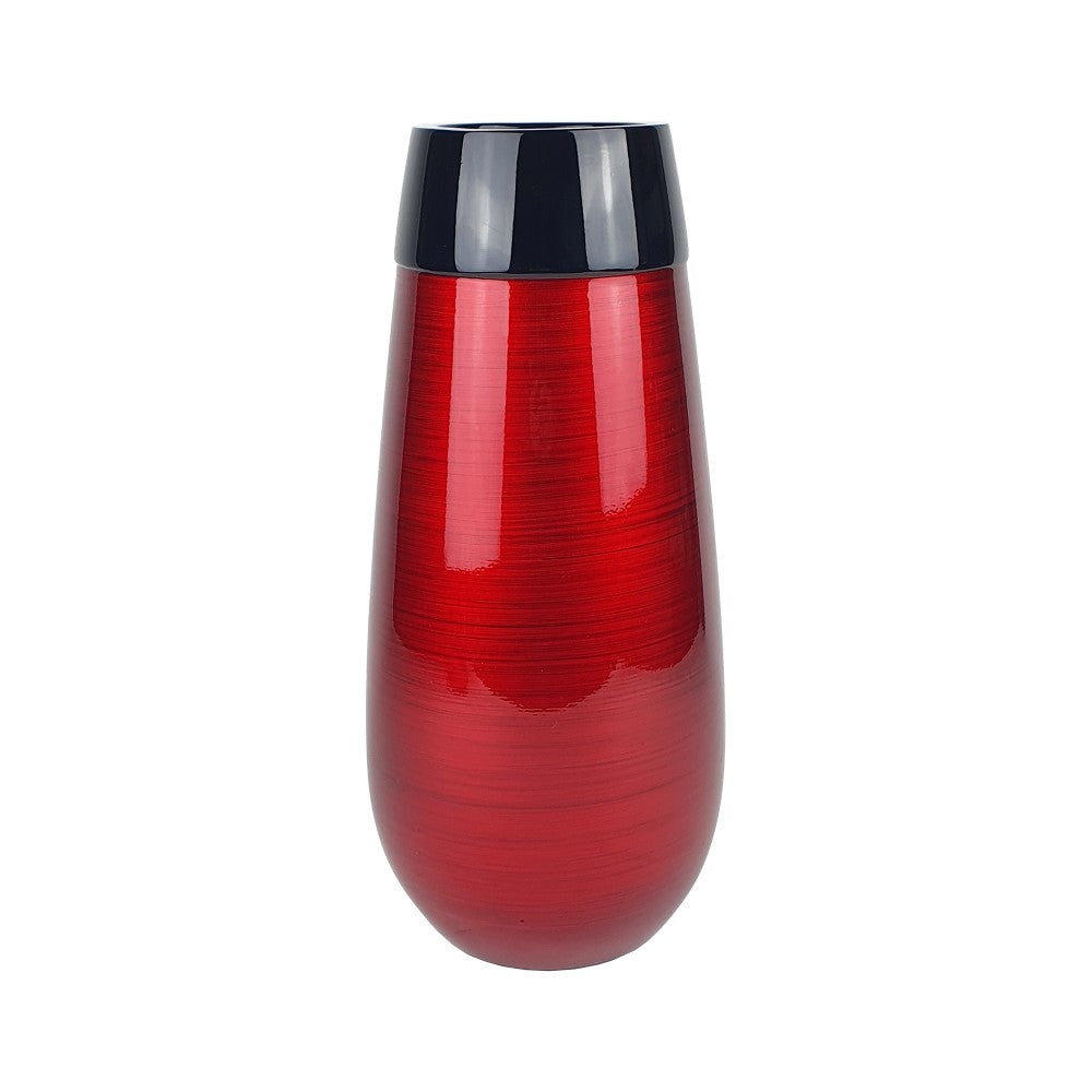 Lacquer Glossy Cylinder Style Vase - Red (Available in 2 Sizes)