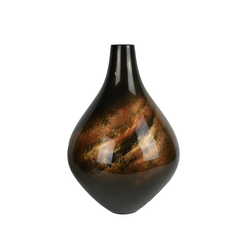 Lacquer Glossy Tall Italian Vase - Black