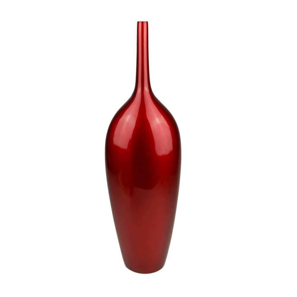 Lacquer Glossy Tall Serenity Vase - Red