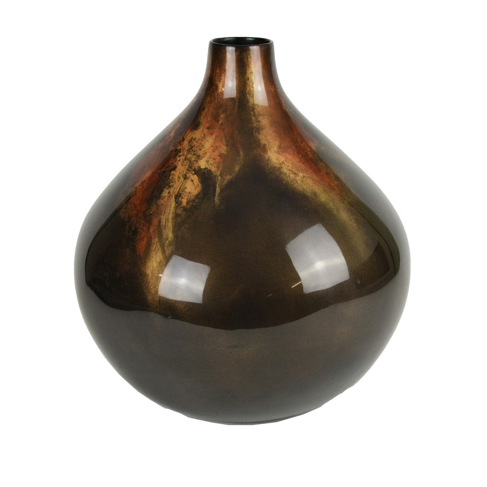 Lacquer Glossy Wide Italian Vase - Black