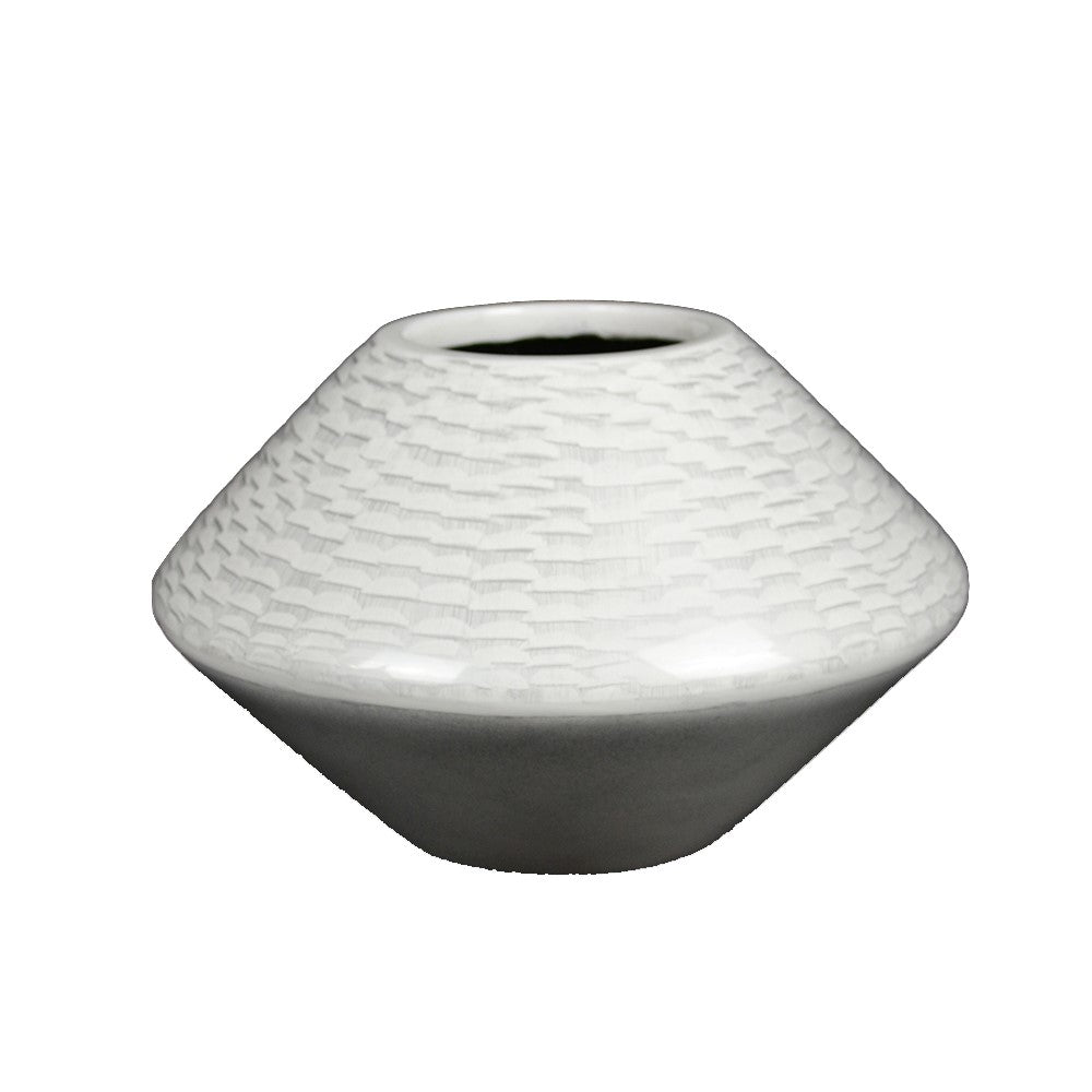 Lacquer Grain Patterned Finish Vase - White (Available in 4 Sizes)