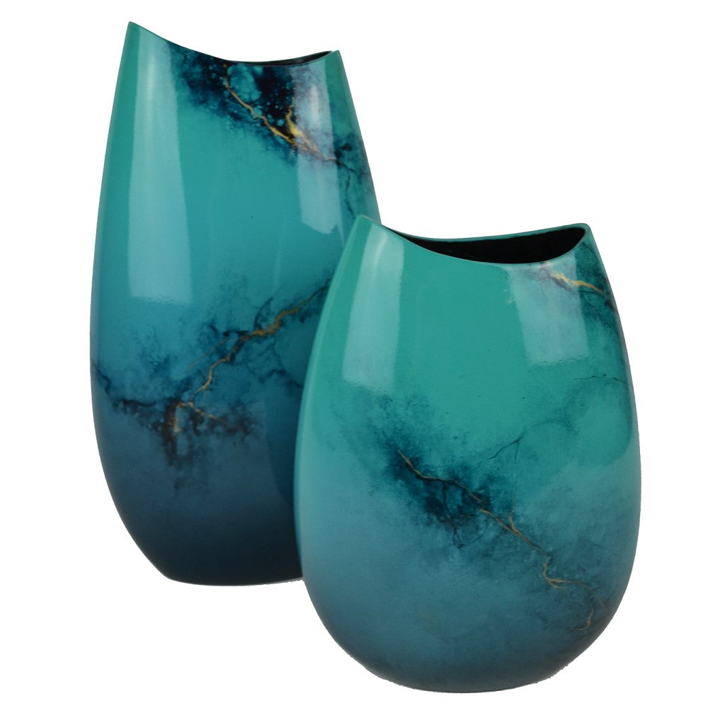 Lacquer Infinite Dance Unique Style Vase - Blue (Available in 2 Sizes)