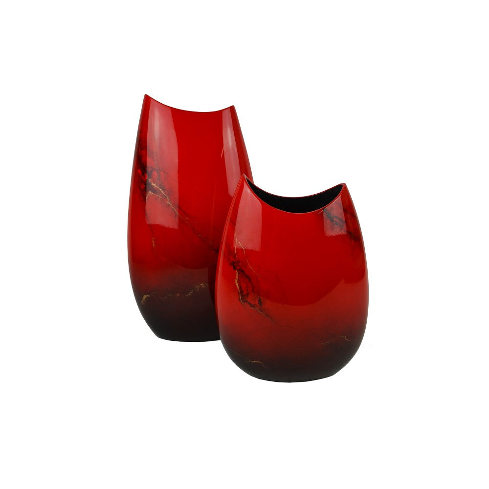 Lacquer Infinite Dance Unique Style Vase - Red (Available in 2 Sizes)