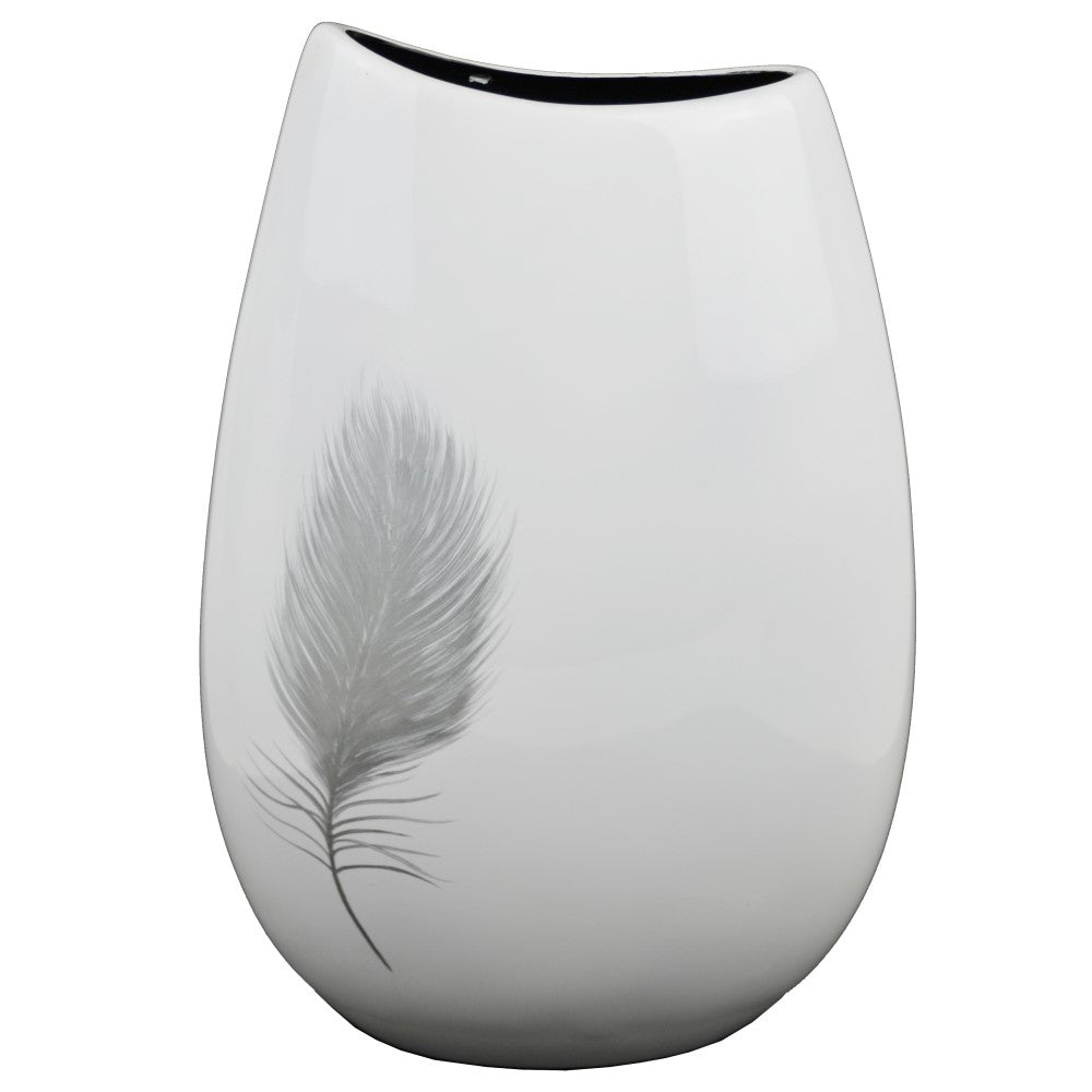 Lacquer Feathered Matt Finish Vase - White (Available in 3 Sizes)