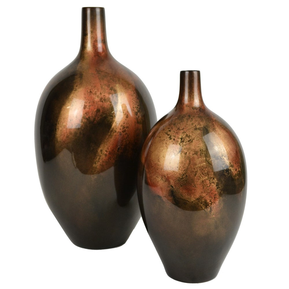 Lacquer Regal Apex Glossy Vase - Copper (Available in 2 Sizes)