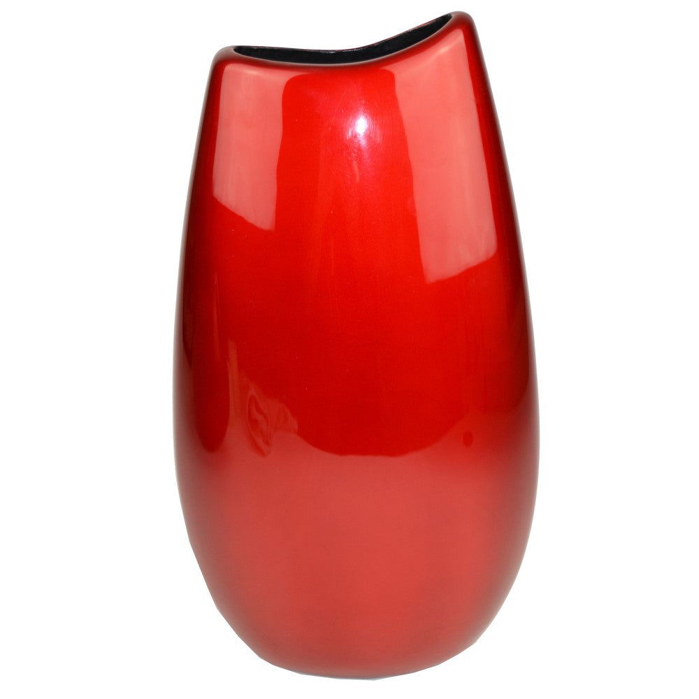 Lacquer Silk Glossy Finish Vase - Red (Available in 3 Sizes)