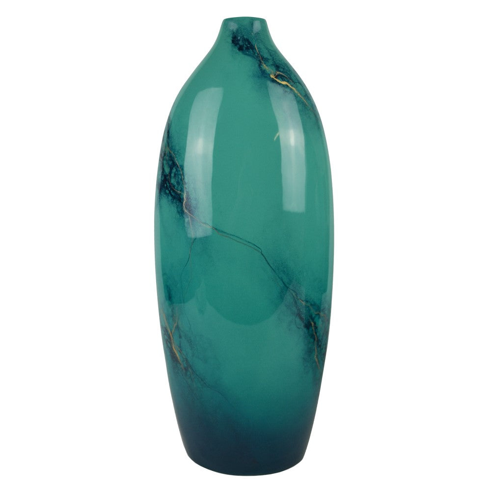 Lacquer Tall Horizon Floor Vase - Blue