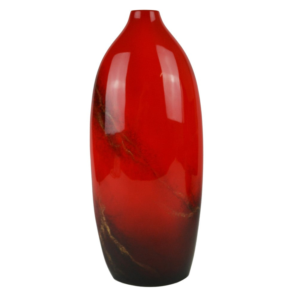 Lacquer Tall Horizon Floor Vase - Red