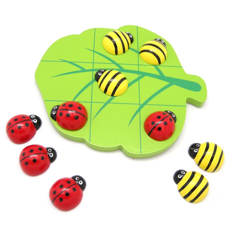 Ladybird Noughts & Crosses Wooden Board Game