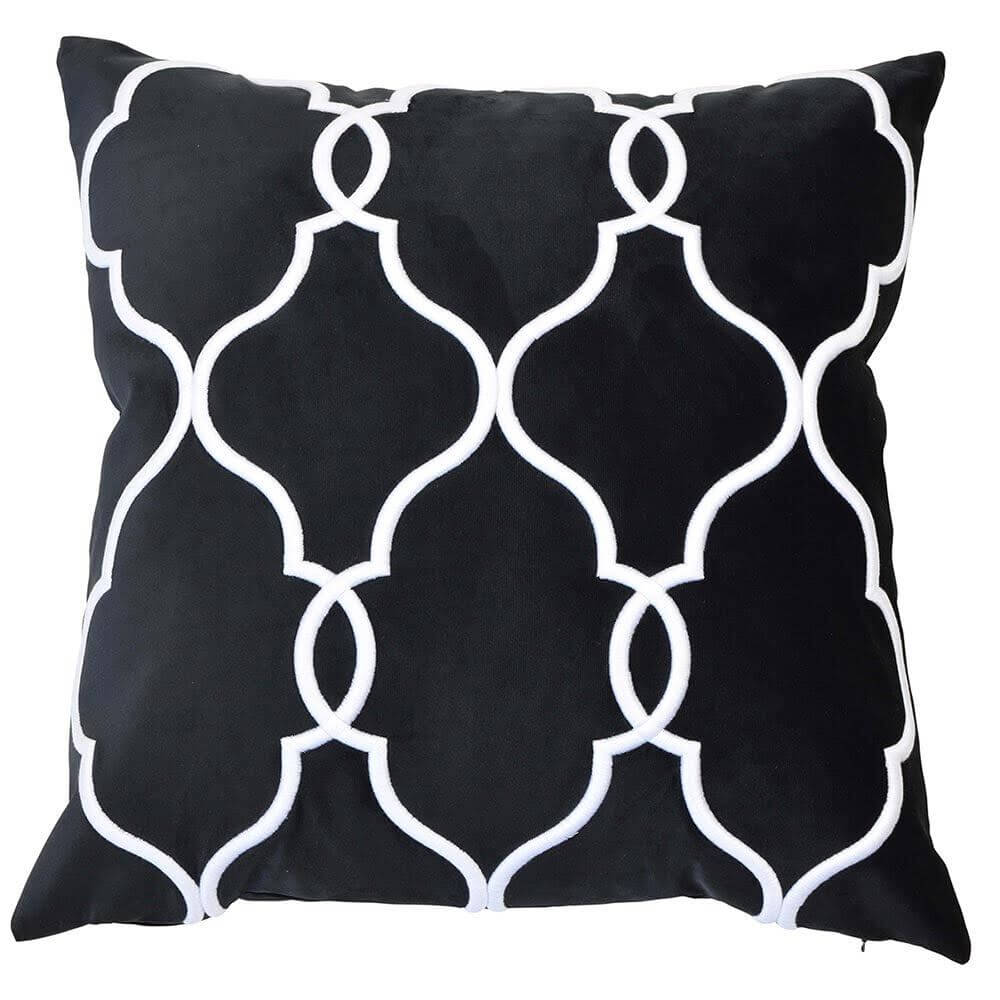 Laguna Cotton 55x55cm Square Cushion Cover - Black